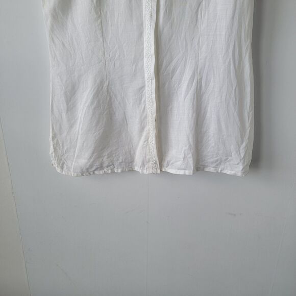 Rene Margo I.C .I women's 100% linen sleeveless shirt size 16 embroidery - Picture 4 of 8